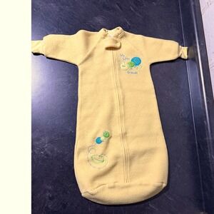 Vintage Y2K Carter's Baby Yellow Fleece Sleep Sack Caterpillar Unisex ZiP Cozy